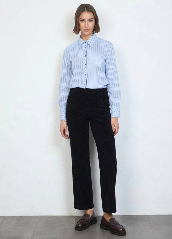 Tinta Yoselin Fine-Wale Corduroy Straight Leg Trousers YOSELINBLACK - Black