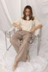 Kimara Fashion Women's Cream Lott Cardigan – Sustainable Knit Button-Down with 3/4 Sleeves