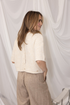 Kimara Fashion Women's Cream Lott Cardigan – Sustainable Knit Button-Down with 3/4 Sleeves