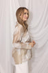Kimara Fashion Women's Sand Brown Brooks KR33 Oversized Floral Textured Blouse