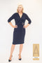 Avalon A09 Textured Wrap Buckle Midi Dress