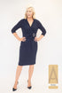 Avalon A09 Textured Wrap Buckle Midi Dress