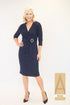 Avalon A09 Textured Wrap Buckle Midi Dress