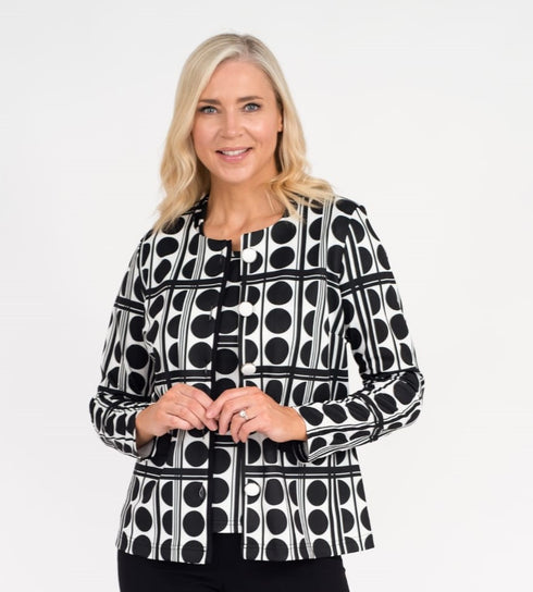 Avalon Geometric Print Top and Jacket Twinset A133 - Womenswear