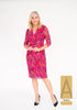 Avalon Rose Print Wrap Dress Coral A124