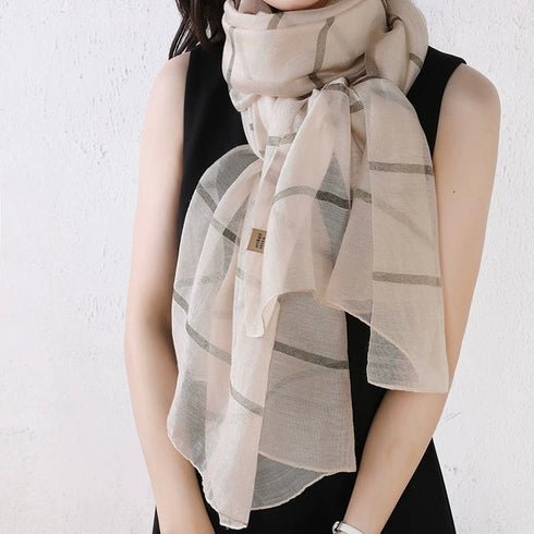 Dr Bear Plain Silk Mix Scarf aa001a