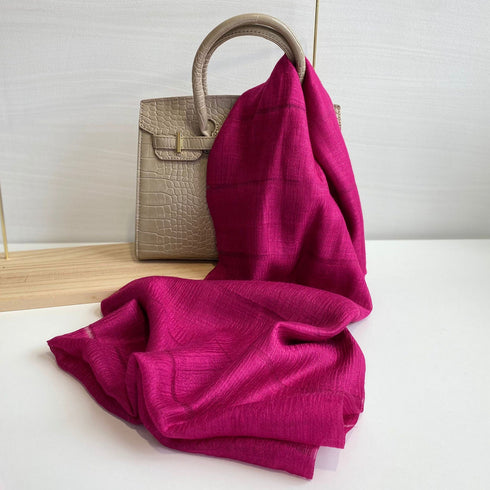 Dr Bear Plain Silk Mix Scarf aa001a