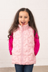 Lighthouse Girls Amber Floral Quilted Gilet in Baby Pink