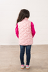 Lighthouse Girls Amber Floral Quilted Gilet in Baby Pink
