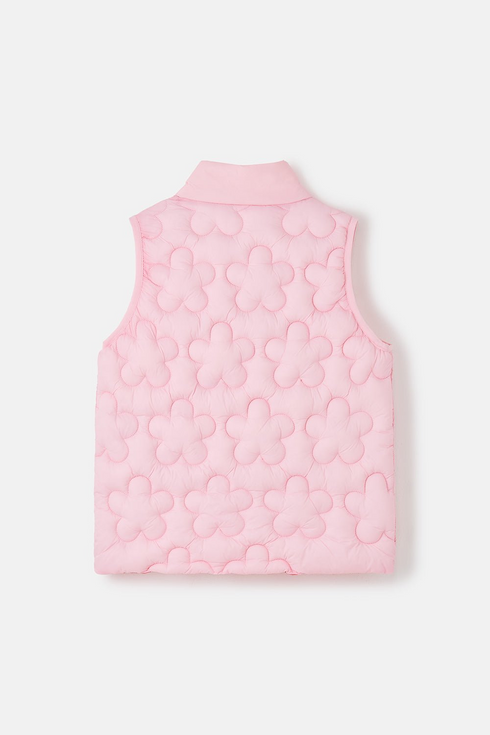 Lighthouse Girls Amber Floral Quilted Gilet in Baby Pink