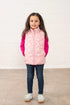 Lighthouse Girls Amber Floral Quilted Gilet in Baby Pink