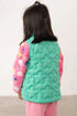 Lighthouse Girls Amber Floral Quilted Gilet in Tiffany Teal