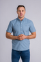 XV Kings by Tommy Bowe Avusy Short Sleeve Shirt Botany Blue Slim Fit 100% Cotton
