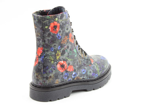 Heavenly Feet Justina2 Poppy Floral Vegan Ankle Boot