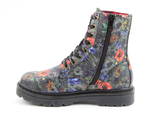 Heavenly Feet Justina2 Poppy Floral Vegan Ankle Boot
