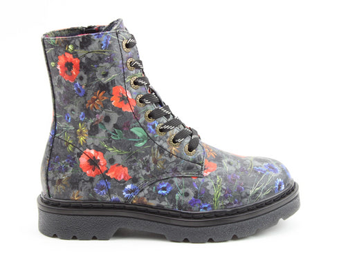 Heavenly Feet Justina2 Poppy Floral Vegan Ankle Boot