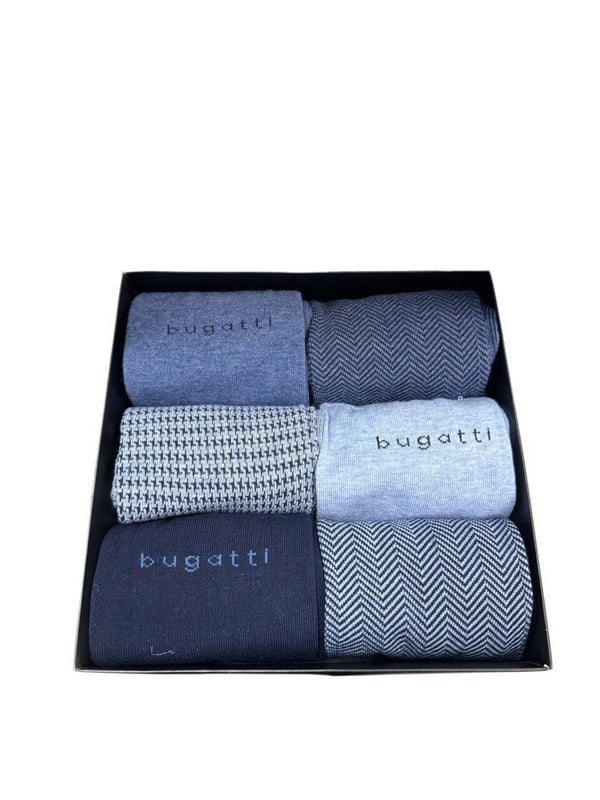 Bugatti Men's 6-Pair Sock Gift Box 61109X - Ideal Gift