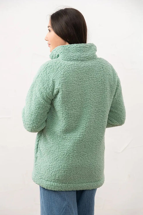 Lighthouse Women's Bay Sherpa 1/4 Zip Fleece in Basil Bay
