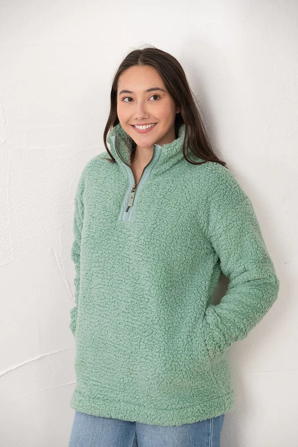 Lighthouse Women's Bay Sherpa 1/4 Zip Fleece in Basil Bay