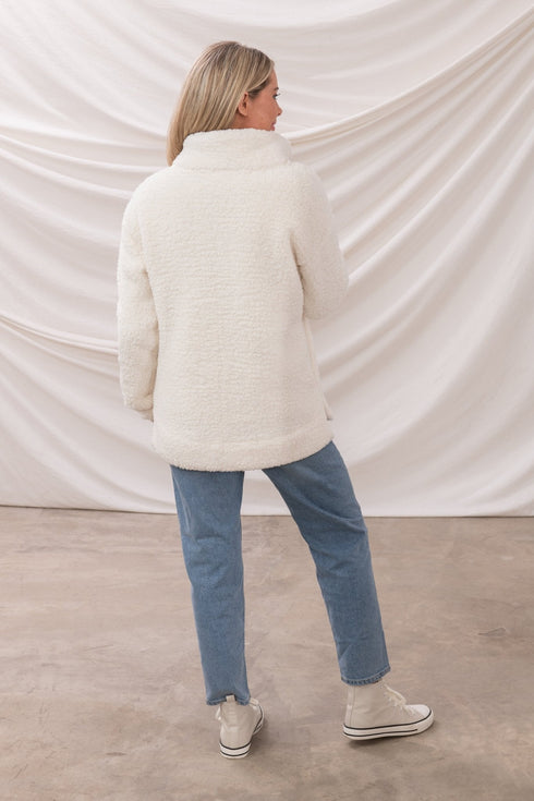 Lighthouse Bay Sherpa Fleece half-zip, funnel neck fleece.