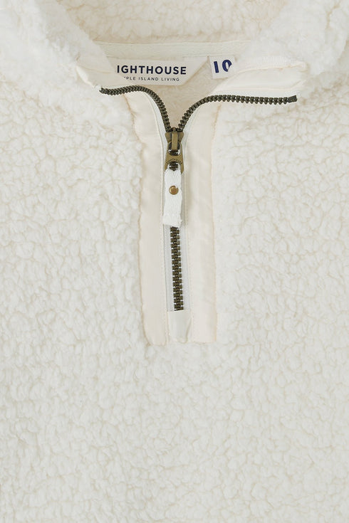 Lighthouse Bay Sherpa Fleece half-zip, funnel neck fleece.