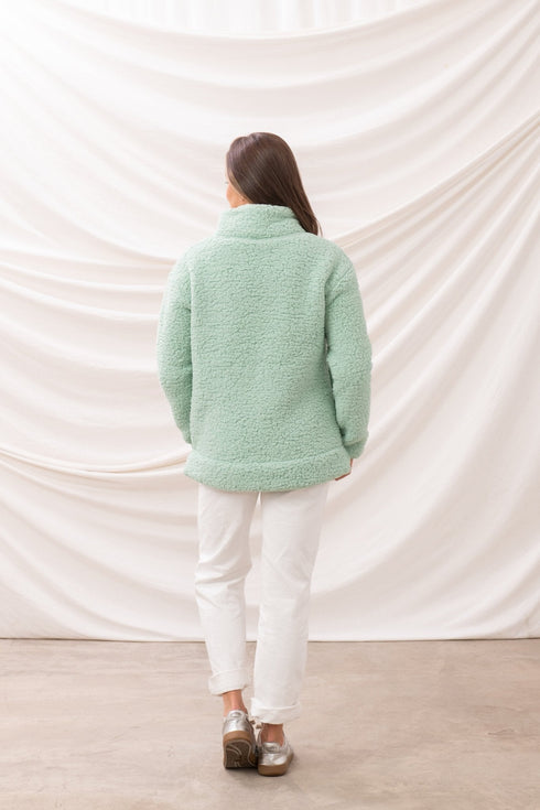 Lighthouse Bay Sherpa Fleece half-zip, funnel neck fleece.
