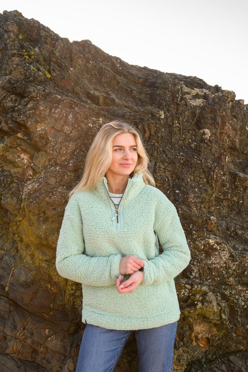 Lighthouse Bay Sherpa Fleece half-zip, funnel neck fleece.
