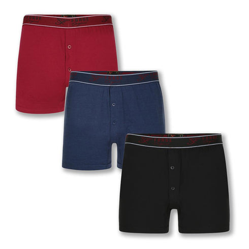 Forge Men’s 3-Pack Boxer Shorts with Button Fly F801