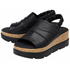 Lotus Black Leather Jessie 6cm Flatform Sandals ULP402BB