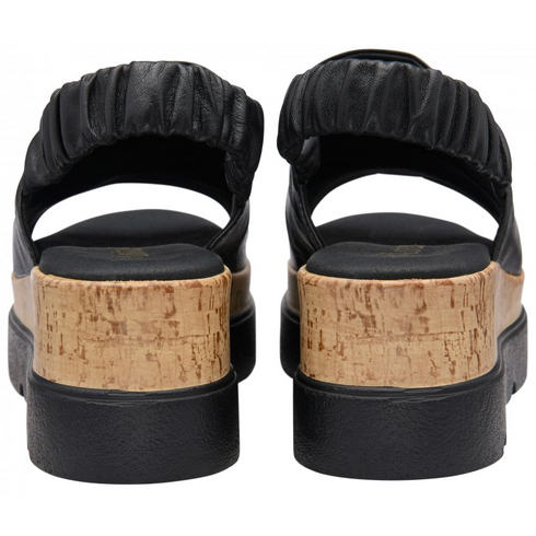 Lotus Black Leather Jessie 6cm Flatform Sandals ULP402BB