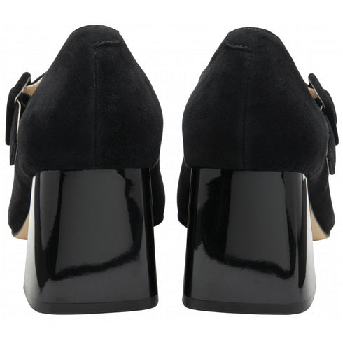 Lotus Black Suede Nixie Court Shoes ULS601BS