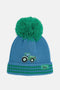 Lighthouse Blue Hat with Green Tractor Kids AW26 Cable Knit Bobbie Bobble Hat