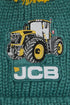 Lighthouse Green and Yellow JCB Logo Kids AW26 Cable Knit Bobbie Bobble Hat