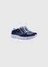 Suave Bolzano Navy Leather and Suede Ladies Side-Zip Lace Shoe