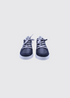 Suave Bolzano Navy Leather and Suede Ladies Side-Zip Lace Shoe