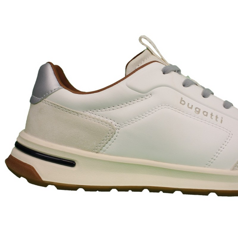 Bugatti Menswear Off-White Leather and Suede Sporty Sneakers 321 AWP01 5900 2100