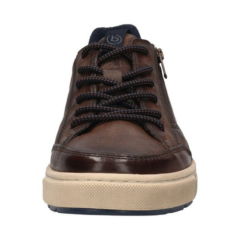 Bugatti Men’s Huberto Dark Brown Leather Shoes – Lace-Up with Side Zip 321-A5G01