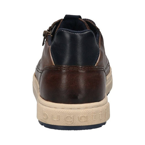 Bugatti Men’s Huberto Dark Brown Leather Shoes – Lace-Up with Side Zip 321-A5G01