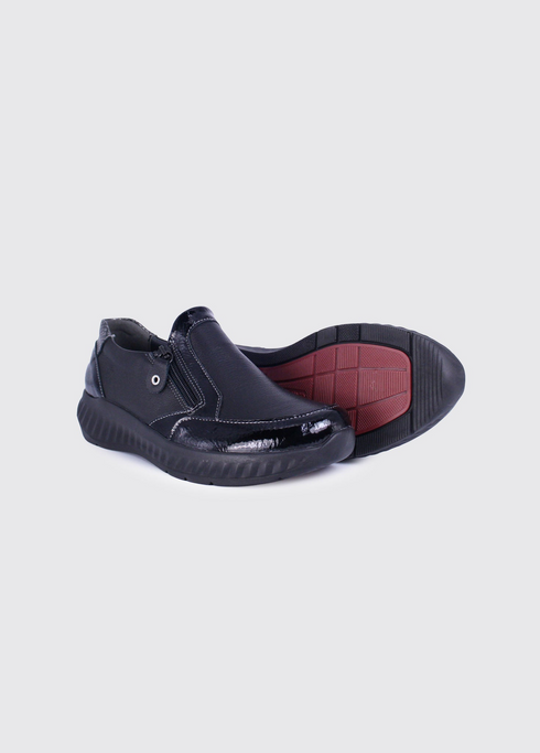 Suave Burgos 6102 Women's in Black Dual-Finish Slip On Shoe