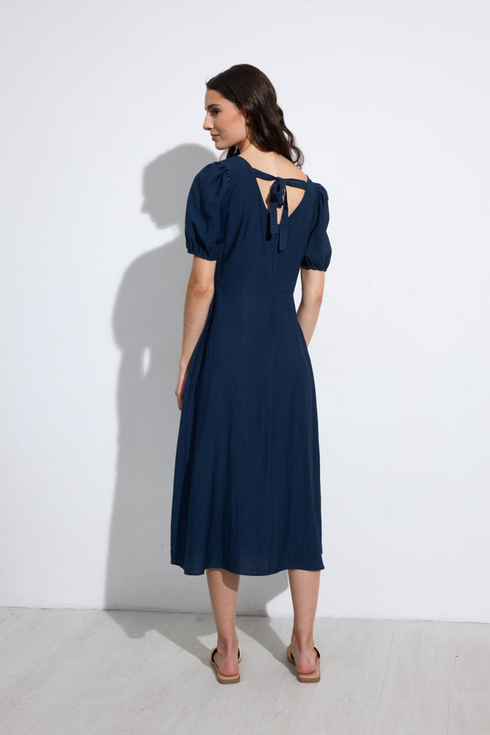 Bariloche Navy Blue Bursa Puff Sleeve Midi Dress 3960015.38