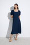 Bariloche Navy Blue Bursa Puff Sleeve Midi Dress 3960015.38