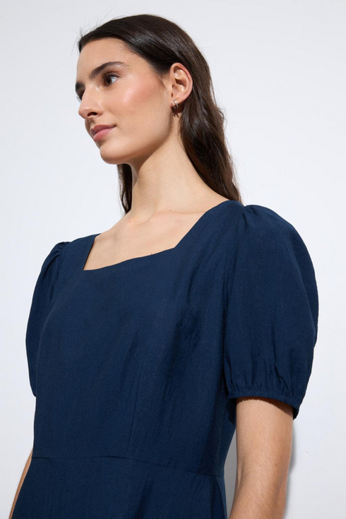 Bariloche Navy Blue Bursa Puff Sleeve Midi Dress 3960015.38