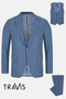 Travis by Benetti Carlos Three-Piece Cobalt Blue Slim Fit Suit - Scoop Waistcoat & Pleated Trousers