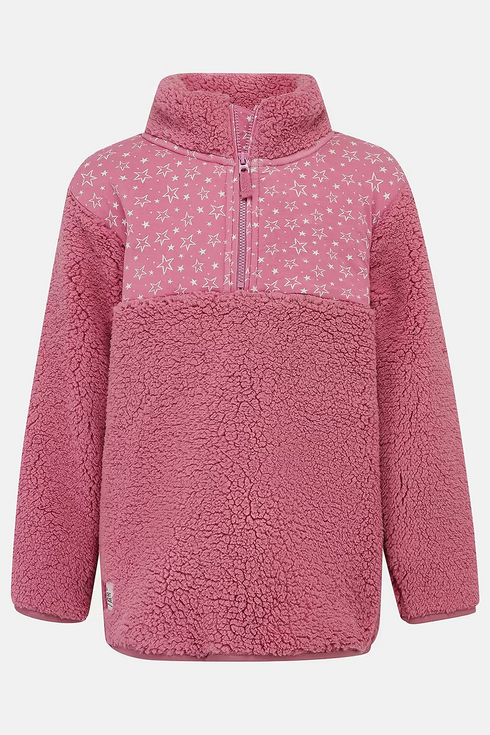 Lighthouse Rose Funnel Neck Half-Zip Kids Cassie Fleece