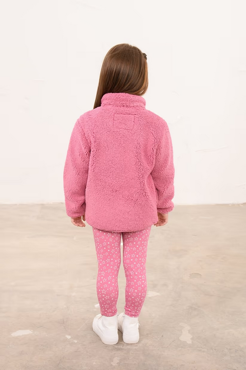 Lighthouse Rose Funnel Neck Half-Zip Kids Cassie Fleece