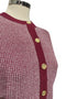 Castle Knitwear DM177 Burgundy Cardigan with Gold Buttons