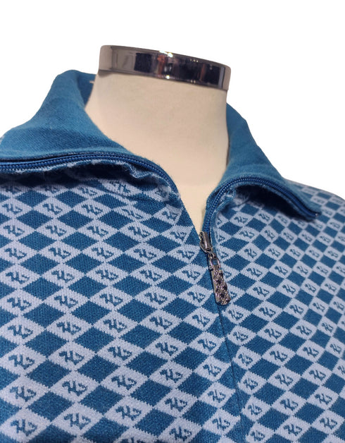 Castle Knitwear Full Zip Merino Wool – DM175 – Diamond Pattern