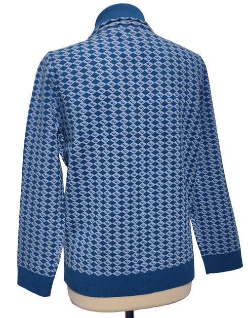 Castle Knitwear Full Zip Merino Wool – DM175 – Diamond Pattern
