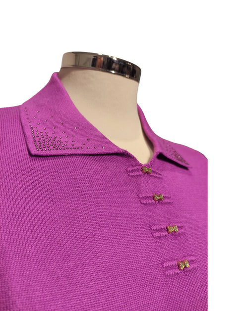 Castle Knitwear Ladies Diamante Collar Knit Pullover - SV371