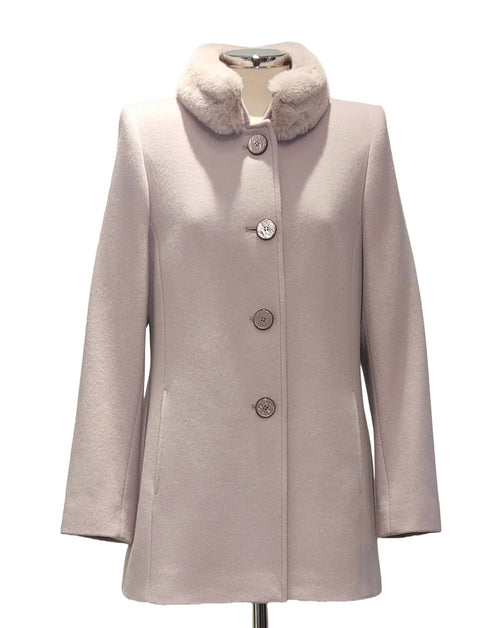 Christina Felix Wool & Cashmere Jacket with Removable Faux Fur Trim 446-4201